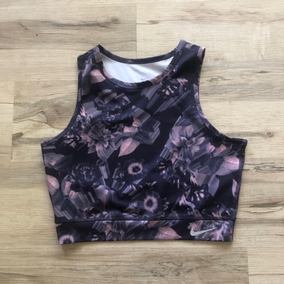 Floral Purple Nike Sports Bra - Picture 1 of 5